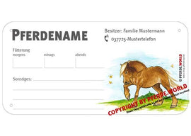 Abwischbares Boxenschild / Stalltafel - Noriker