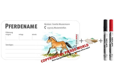Magnetische individuelle Stalltafel für den Stallmanager - Fjordpferd