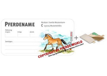 Magnetische individuelle Stalltafel für den Stallmanager - Fjordpferd