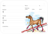 Boxenschild / Stalltafel Dressurpferd 300 x 210 mm ohne Abstammung, Fütterung, Tierarzt und Schmied