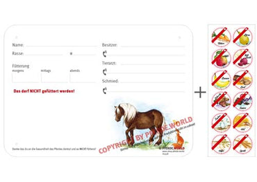 Boxenschild / Stalltafel mit Aufklebern für Fütterungsverbote Schwarzwälder Fuchs