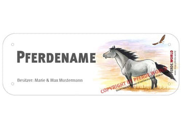 Boxenschild / Stalltafel Appaloosa mit individuellem Namen 200 x 70 mm