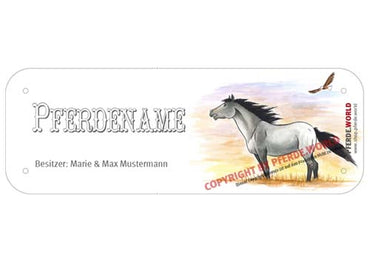 Boxenschild / Stalltafel Appaloosa mit individuellem Namen 200 x 70 mm