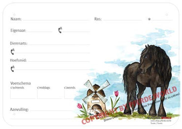 Stalplaat / Stalbord Friese 300 x 210 mm ohne Abstammung - NL