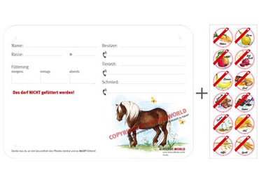 Boxenschild / Stalltafel mit Aufklebern für Fütterungsverbote Schwarzwälder Fuchs ohne Fuchs