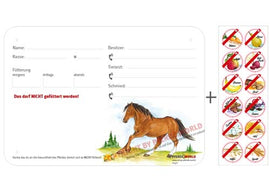 Boxenschild / Stalltafel mit Aufklebern für Fütterungsverbote Westfale