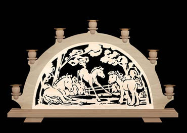 Original erzgebirgischer Schwibbogen / Lichterbogen ohne Elektrik- Fohlen