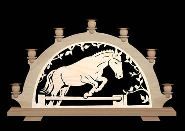 Original erzgebirgischer Schwibbogen / Lichterbogen ohne Elektrik - Springpferd