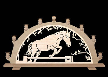 Original erzgebirgischer Schwibbogen / Lichterbogen ohne Elektrik - Springpferd