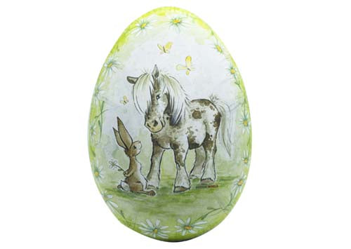 Großes Osterei Aus Pappe Zum Befüllen – Mit Holly Pond Hill Hasen | 18 Cm | Deko & Geschenkidee