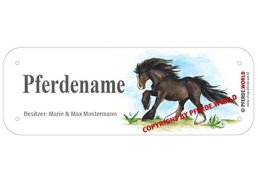 Boxenschild / Stalltafel Tinker mit individuellem Namen 200 x 70 mm